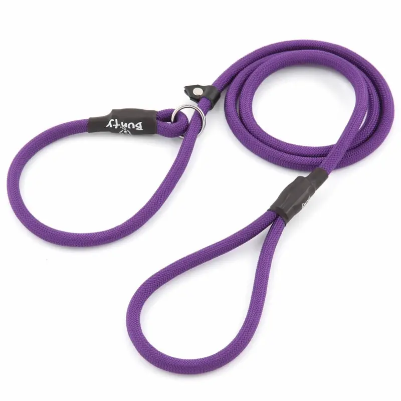 Bunty Purple (, - 10Mm) Nylon Slip Rope Dog Puppy Lead Leash Anti Pull Large