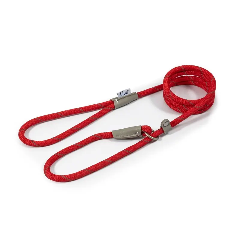 Ancol Viva Rope Slip Leads For Dogs - X 120Cm Red 1.2Cm