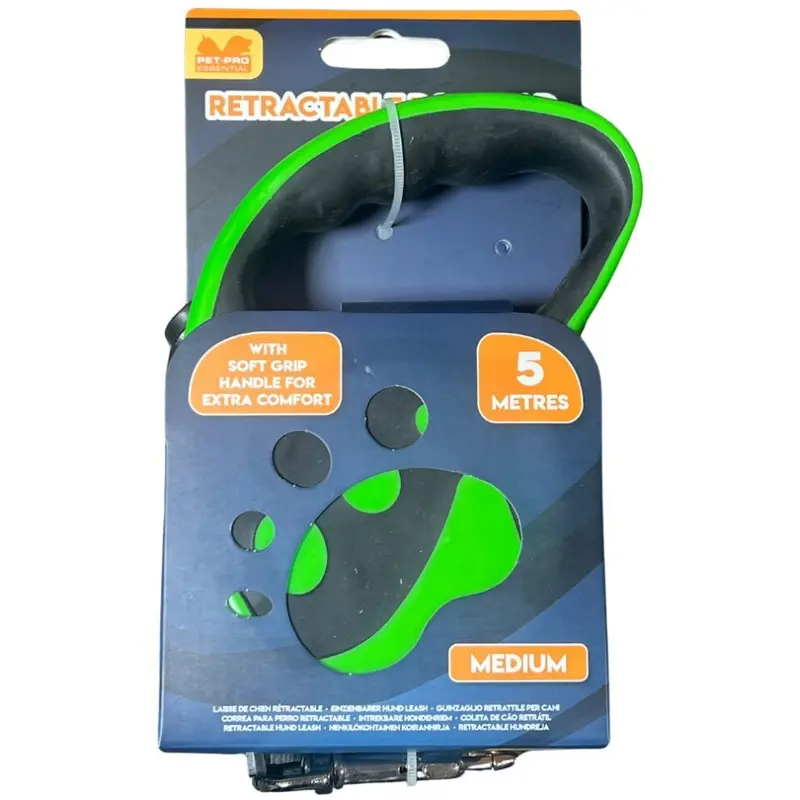 Pet-Pro Green,Orange - Retractable Dog Lead Meter - Assorted Colour Size 5