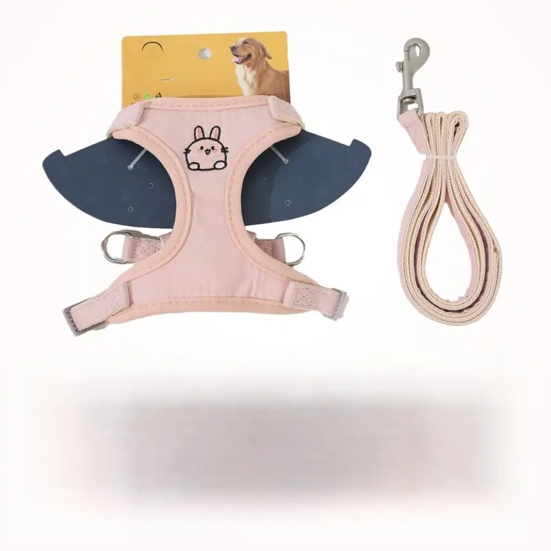Pink (, S) Supplies Pet Cartoon Animal Embroidery Traction Rope Outdoor Walking Rope Dog