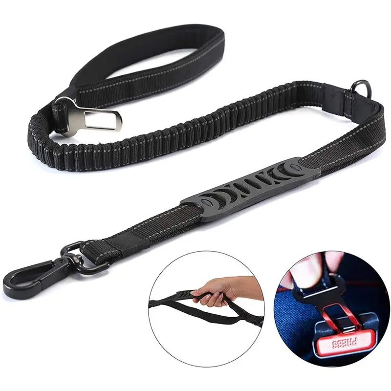 Leash Black Dog For Dogs Up To 40Kg, Reflective Dog Training Large