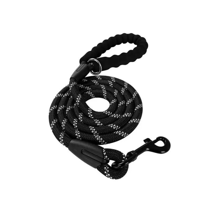 Pet Wiz Black (, / - 1M) Reflective Rope Dog Lead Medium