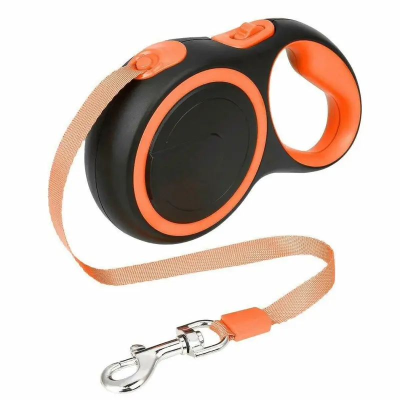 Sesamegate Orange Retractable Dog Lead,16Ft/10Ft Dog Walking Leash For Dogs Small