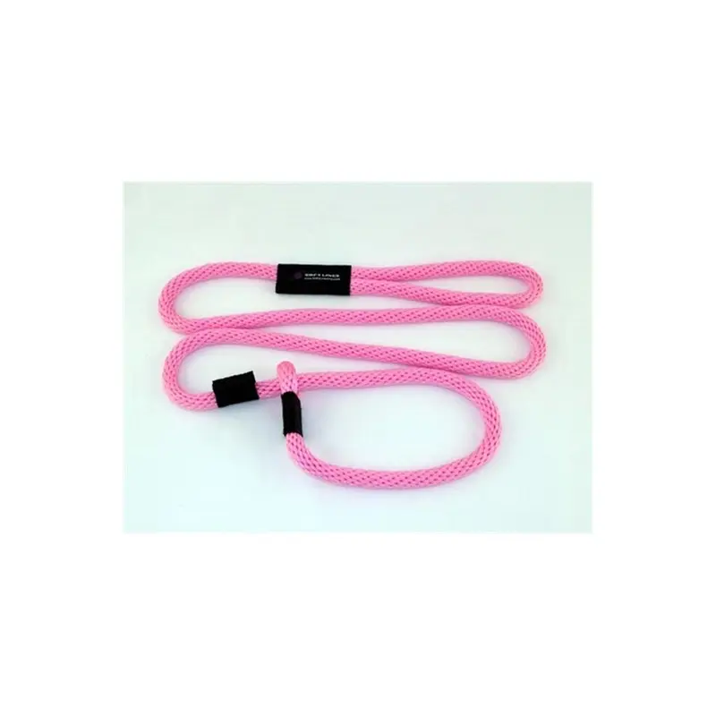 Soft Lines Pink Dog Slip Leash 0.5 In. Diameter By 8 Ft. - Hot 0.5In