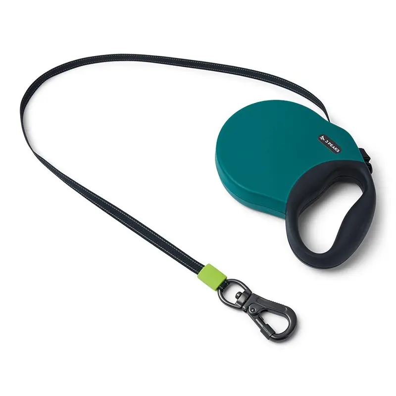 3 Peaks Retractable Extending Dog Lead Green Large