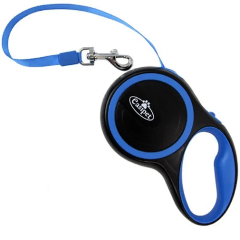 B&Q Retractable Dog Lead Training Pet Leash 5M Max 25Kgs Extendable Blue
