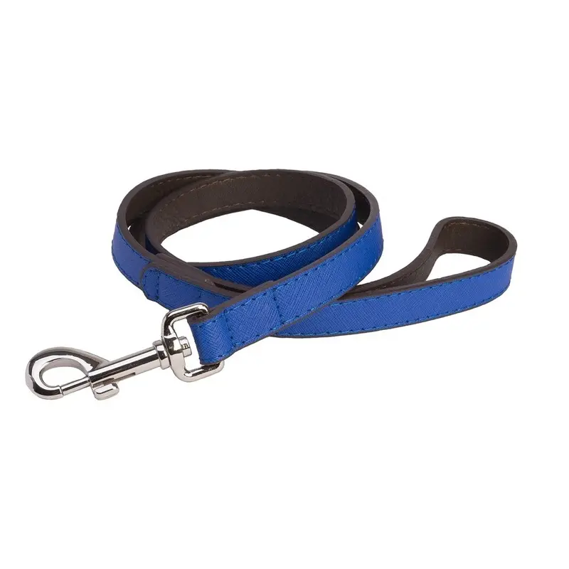 DO & G Leather Collection Dog Lead, Navy Blue