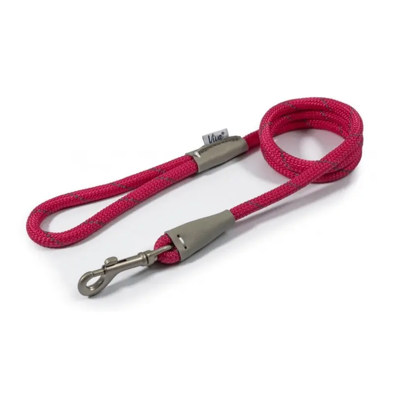 New Ancol (, 107 X 1.2Cm) Viva Rope Reflective Snap Lead Pink 1.2Cm
