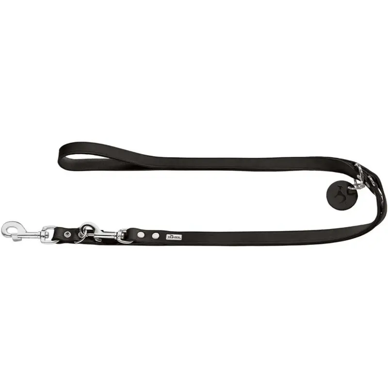 Hunter Black Training Leash, 20/200 Soft Genuine Cow Leather,