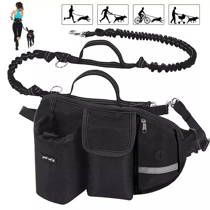 Pet Wiz Black (Black) Hands Free Dog Running Lead.