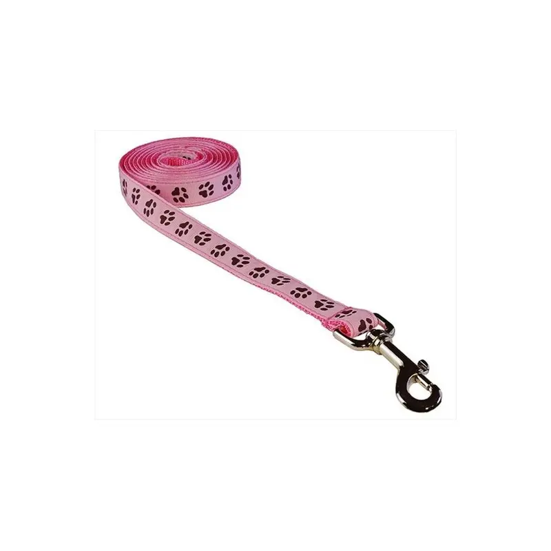 Sassy Dog Wear Pink Puppy Paws-Lt. -Choc.3-L 6 Ft. Puppy Paws Dog Leash, & Brown - Medium