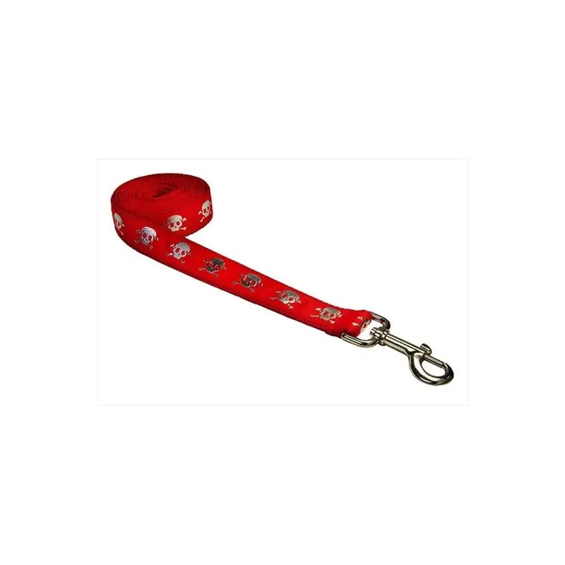 Sassy Dog Wear Red Reflective Skull-2-L 4 Ft. Reflective Skull Dog Leash, - Small