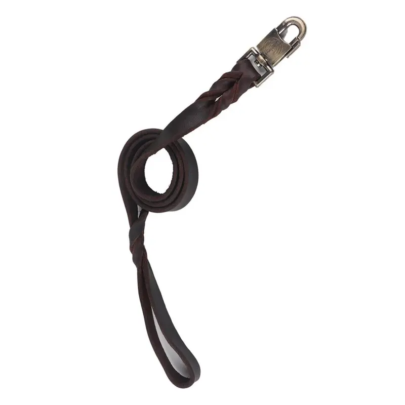 1Pc Soft Leather Dog Collar & Leash In Braided Pet Chain (2.5 X 120Cm) Size 2.5