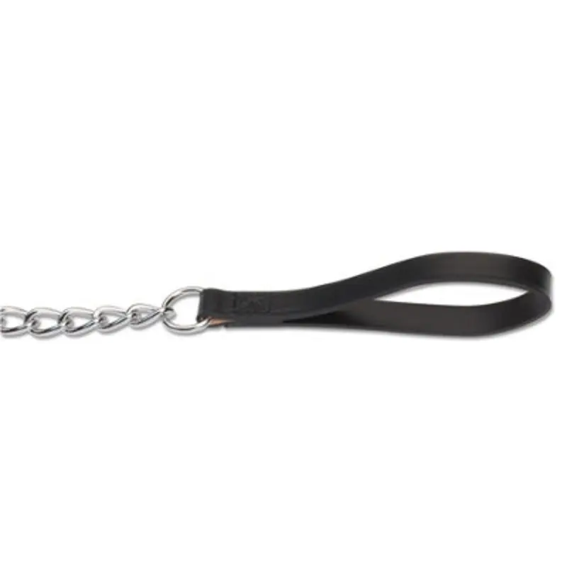 Ancol Black Heritage Leather Extra Heavy Chain Lead 80Cm
