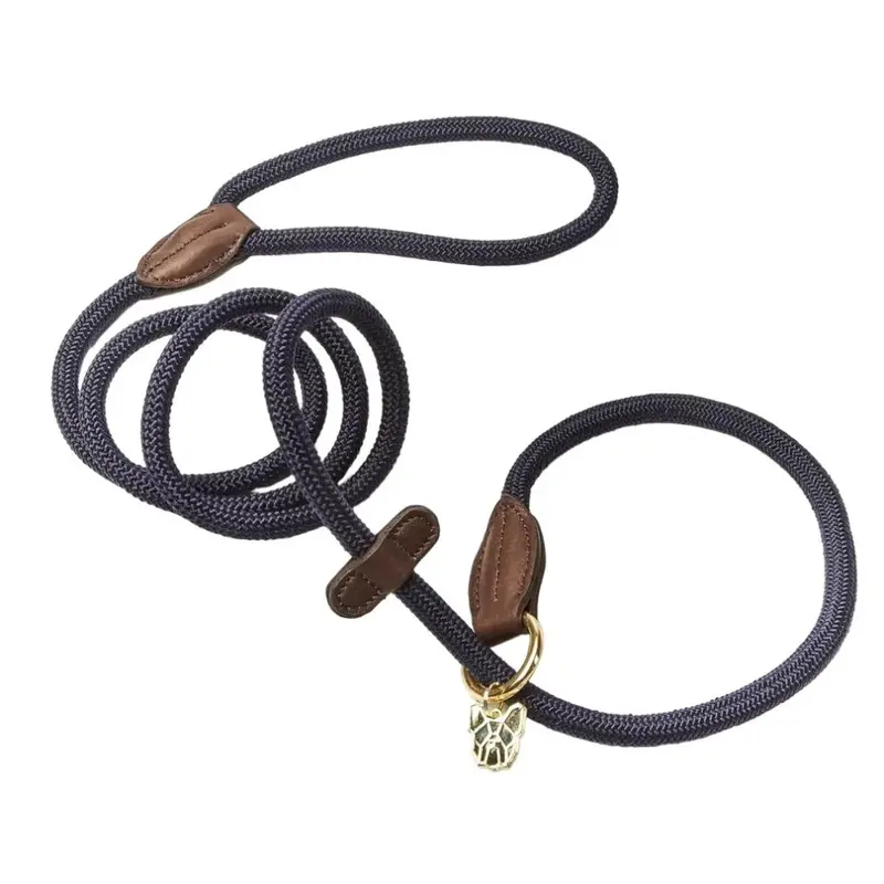 Digby & Fox Blue (One Navy) Leather Dog Slip Lead 170Cm