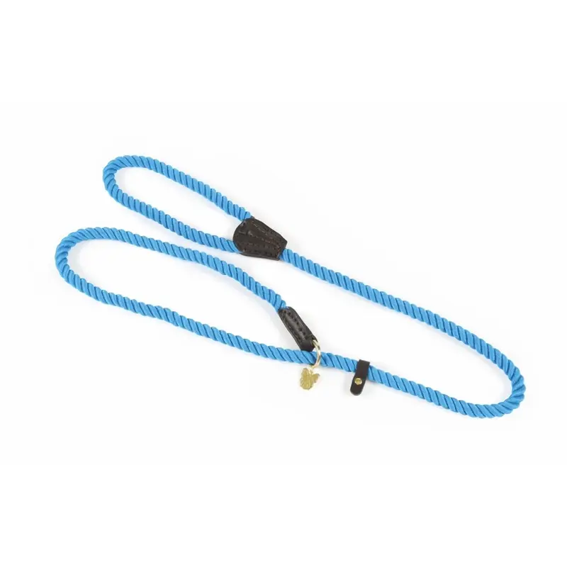 Digby & Fox Blue (One ) Rope Leather Dog Slip Lead 147Cm