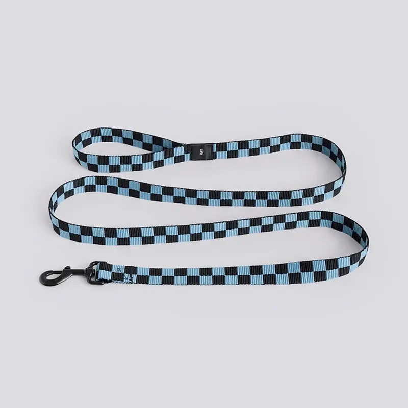Hay Black Dogs Leash - Blue And Check / Flat New, Rare And Exclusive Designer Pets