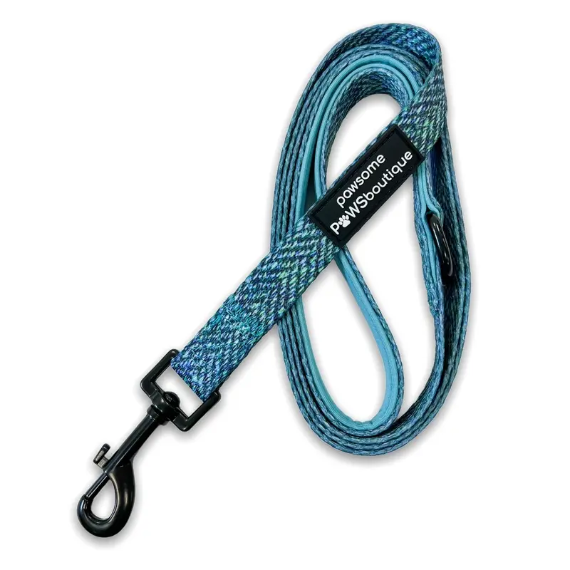 Pawsome Paws Boutique Country Teal 5Ft Fabric Dog Lead