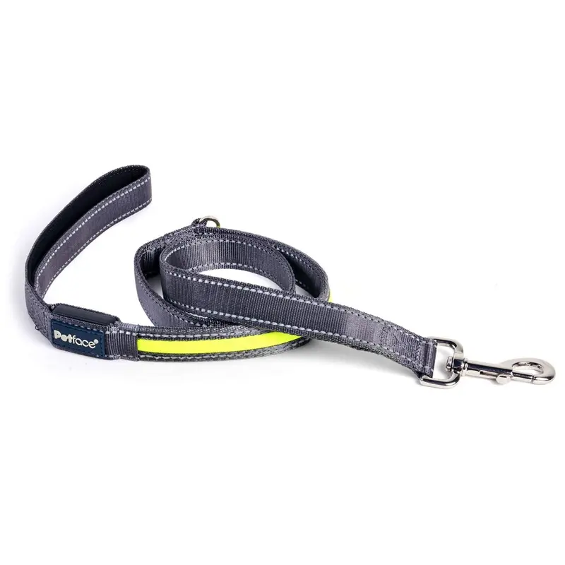 Petface (Outdoor Paws by Petface) Flashing Yellow Reflective Dog Lead, Medium