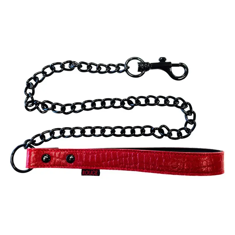 Rouge Garments Burgundy/Black Leather Croc Print Lead