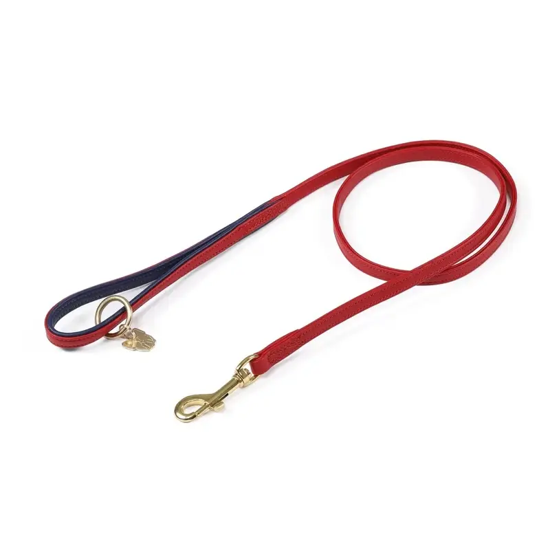 Digby & Fox Unisex Red Digby And Fox Padded Leather Dog Lead - Scarlett 1.2Cm