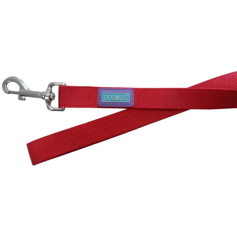 Dog And Co Nylon Dog Lead - 25Mm X Red 120Cm
