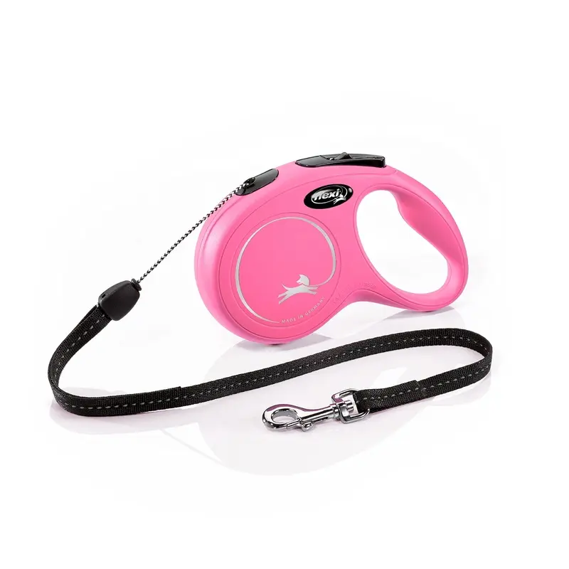 flexi New Classic Retractable Lead Cord, Small, 8 m, Pink