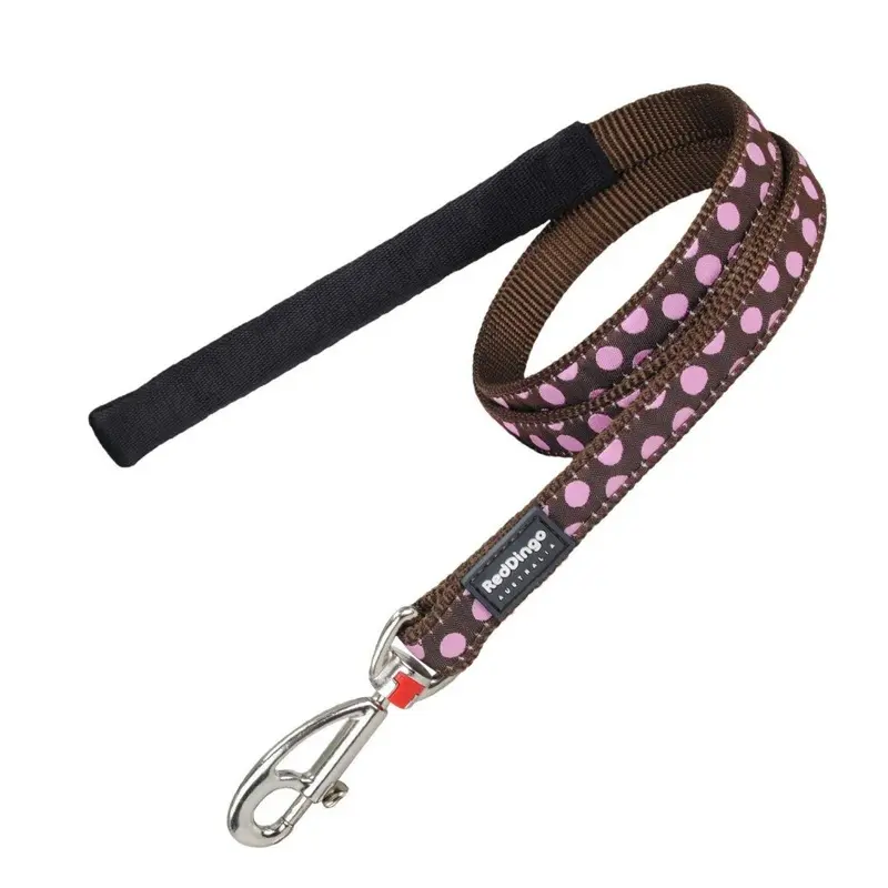 Red Dingo Red (Regular, Brown/Pink) Dingo Spots Dog Lead 1.2Cm