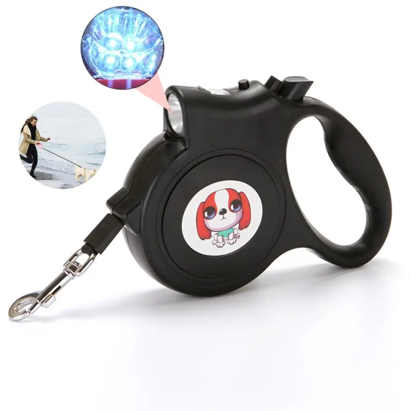 5M Pet Retractable Leash Rope Walking Automatic Dog Traction Rope With Flashlight 5M