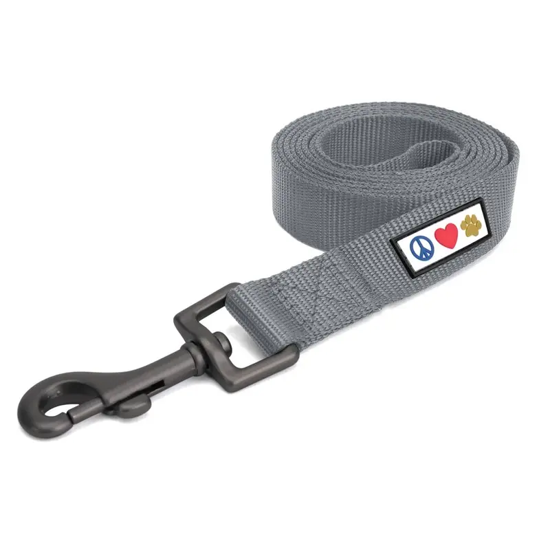 Pawtitas Grey 6 Ft Solid Color Leash For Puppy & Cat Training - Extra 6 Ft Or 1.8 Small