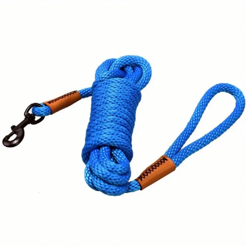 Blue Cow Leather Dog Leash Heavy Duty Maximum Comfort & Safety For And Dogs Small