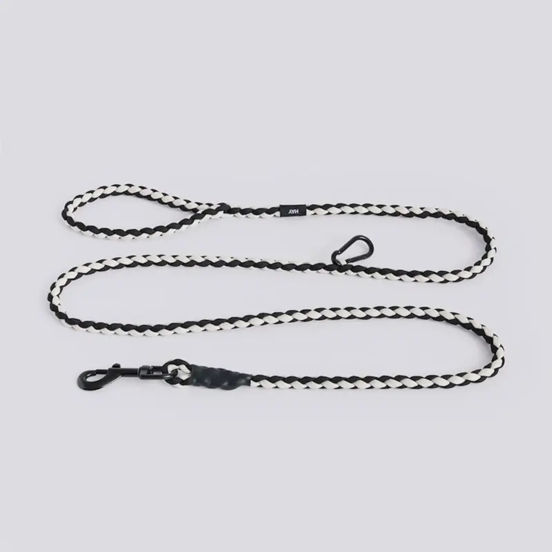 Hay Black Dogs Leash - And White / Braided New, Rare And Exclusive Designer Pets