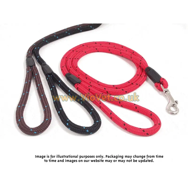 Rosewood Rope Twist Dog Lead - /Teal - 64 Inch Brown