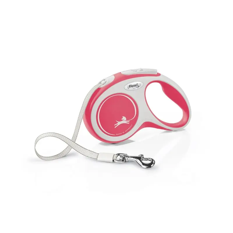 New Flexi (5M, ) Comfort Tape Retractable Dog Lead Red 5M