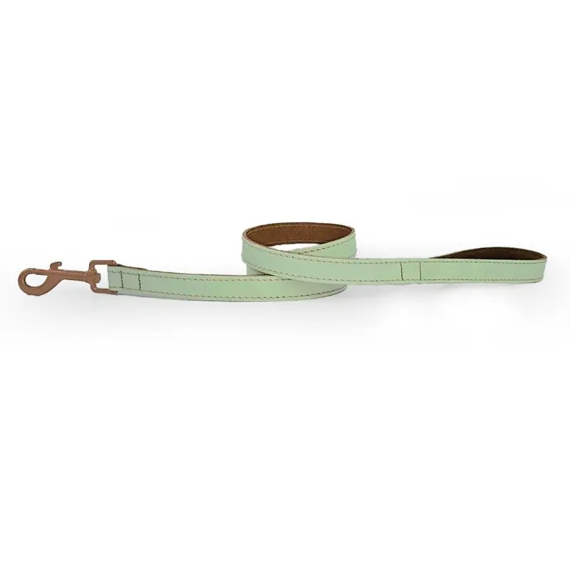 New Hugglepets (Pistachio) Skye & Murphy Luxury Padded Leather Dog Lead Green