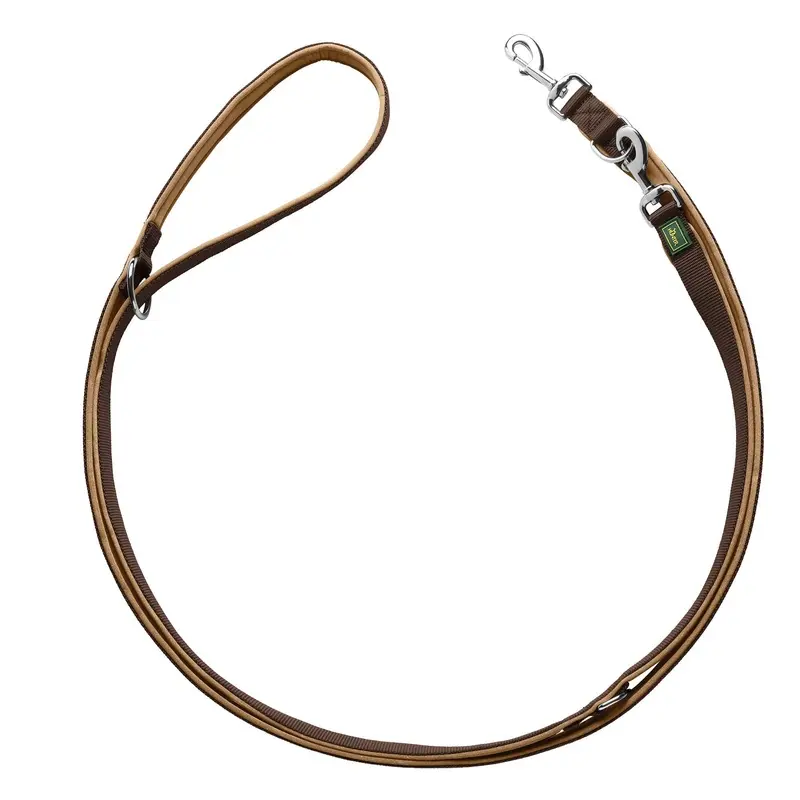 HUNTER Training leash Neoprene 10/200 brown/caramel, nylon, neoprene