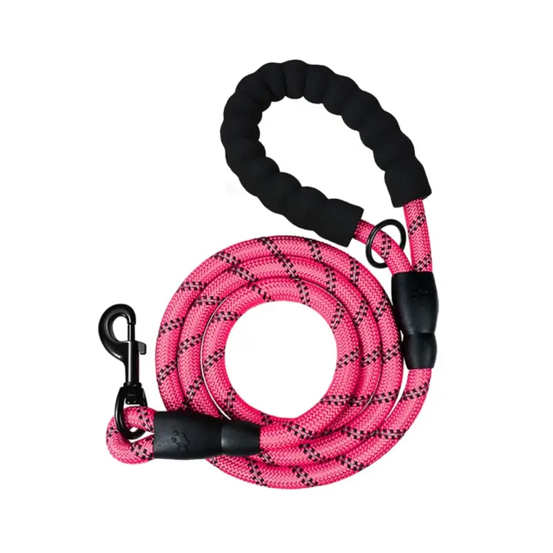 Zeuxo Red 1.5M Heavy Duty Dog Leash Reflective Dog Leashes For Dogs-Rose Medium