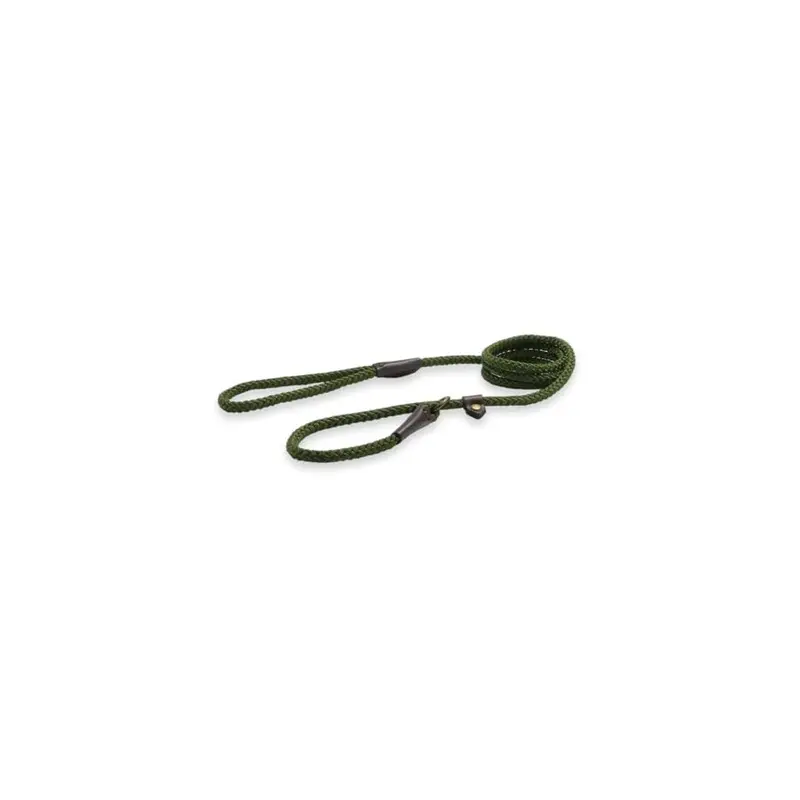 Ancol Green Heritage Nylon Rope Slip Lead, 1.5 Length X 8 Mm Width, 1.5M