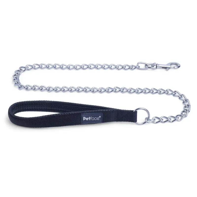 Petface Padded Nylon Chain Lead, Large, Black