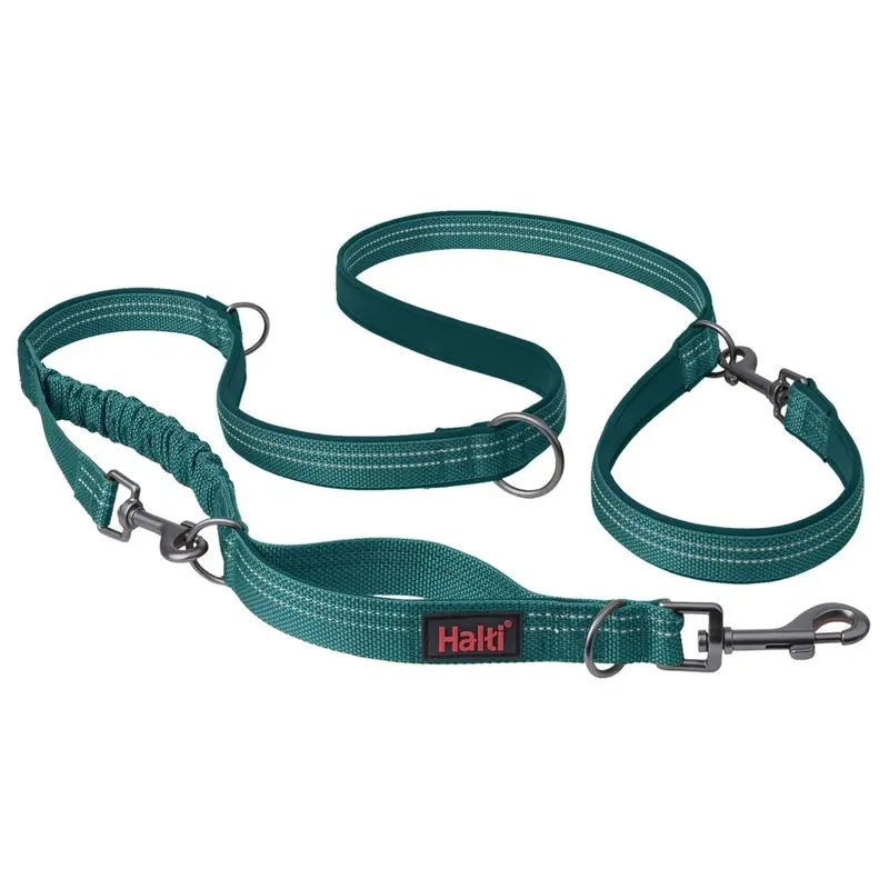 New Halti Anatomy Multi Lead Teal Shock Absorbing Reflective Lightweight Green Small
