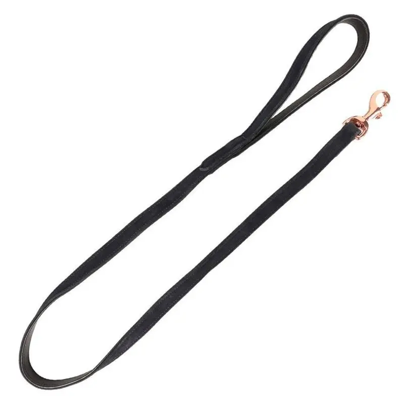 Benji & Flo Gold (120Cm, Navy/Rose ) Noble Suede Dog Lead 120Cm