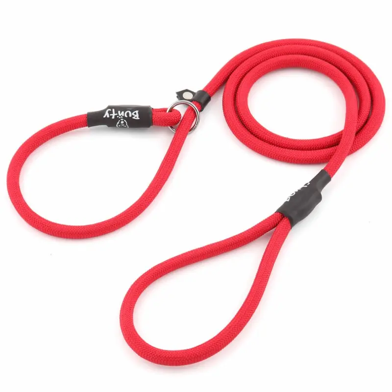 Bunty Red (, - 6Mm) Nylon Slip Rope Dog Puppy Lead Leash Anti Pull Small
