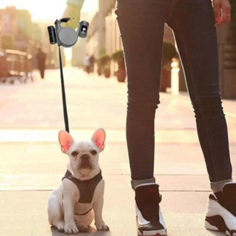 Living And Home Retractable Dog Lead Training Pet Leash Extendable Grey