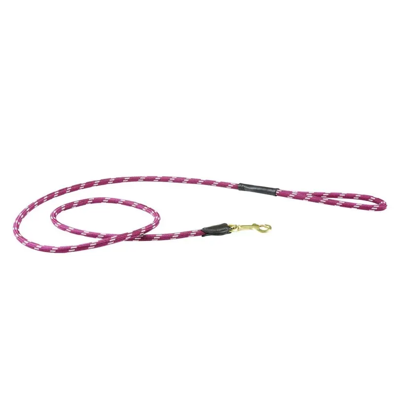 Weatherbeeta Burgundy/Brown (1.2M, ) Rope Leather Dog Lead 1.2M