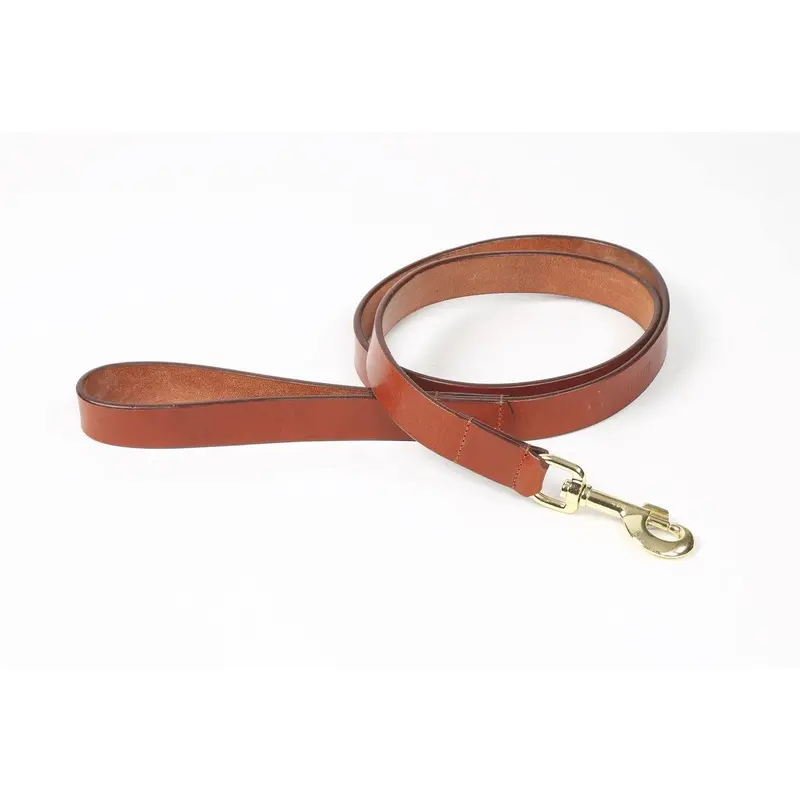 Digby And Fox Flat Leather Dog Lead Tan - Medium