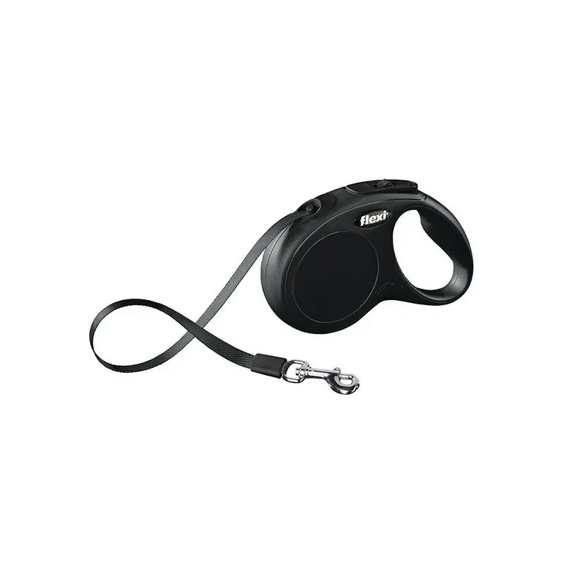 Flexi Black (5M, ) New Classic Retractable Dog Cord 5M