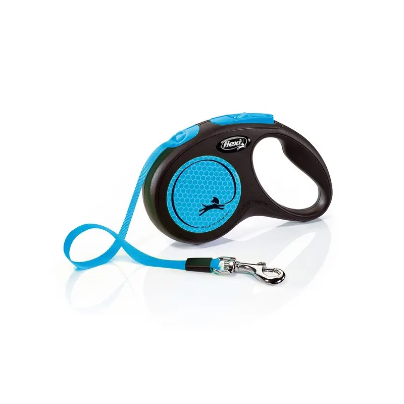 Flexi New Neon Tape Dog Lead 5M - Blue Medium