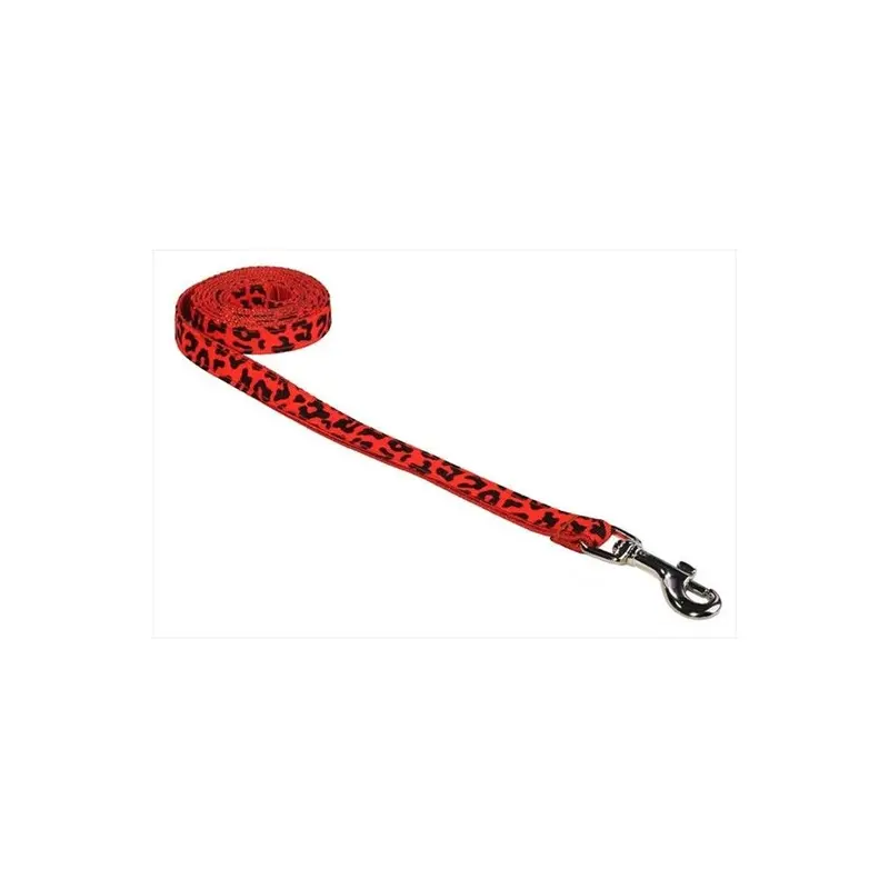 Fly Free Zone,Inc. Orange 4 Ft. Leopard Dog Leash, - Extra Small