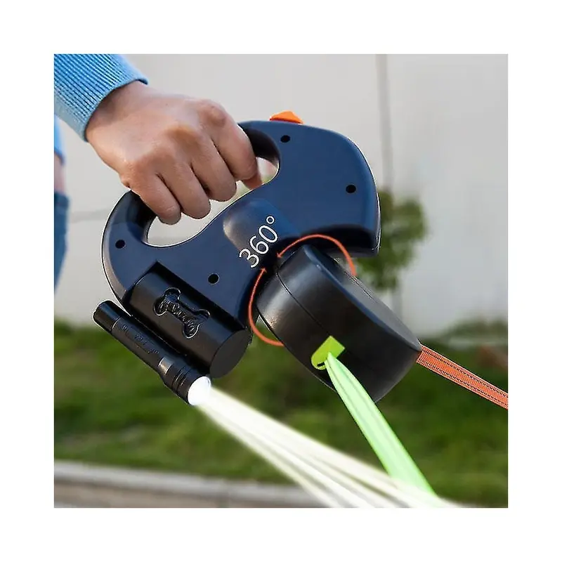 Light Pet Retractable Double Leash With Portable Swivel Size 1