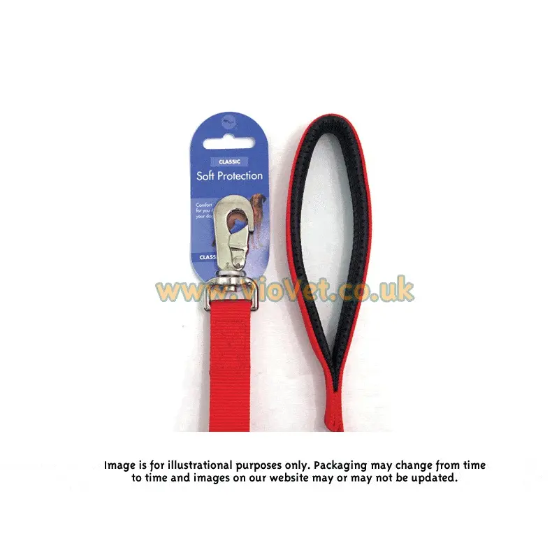 Classic Soft Protection Dog Lead - 25Mm X Red 46Cm
